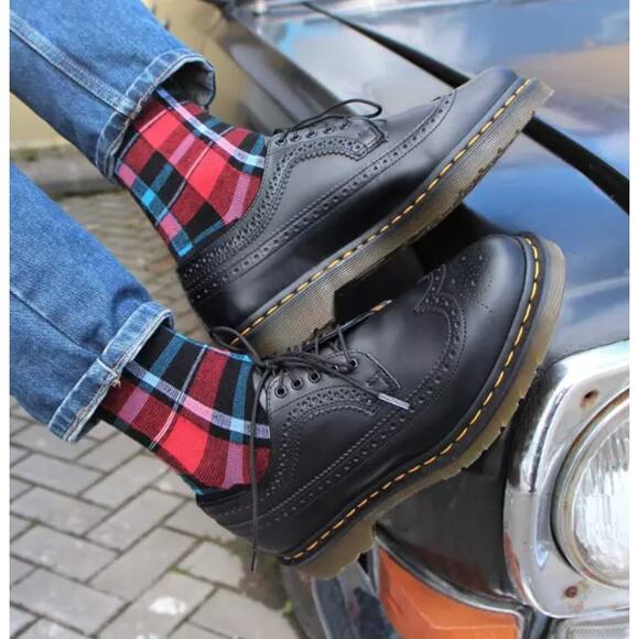 Dr Martens Brogue Shoes 3989 Black Leather Stitch Leather Lace Up Women's Size 7 - Picture 3 of 11